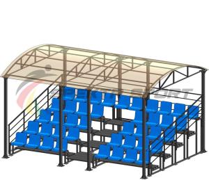 Купить Трибуна для зрителей 5 рядов на 42 места с навесом и перилами в Тихорецке 