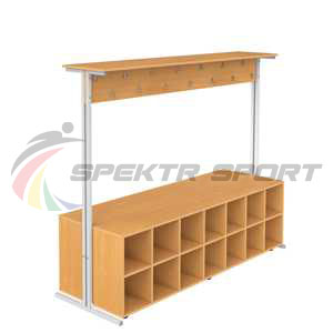 Купить Вешалка напольная двухсторонняя с тумбой для обуви на 28 мест в Тихорецке 