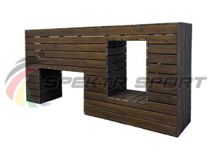 Купить Элемент полосы препятствий Стенка с двумя проломами (брус) в Тихорецке 