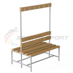 Купить Скамейка с вешалкой для раздевалок двухсторонняя (разборная) 1200 мм в Тихорецке 