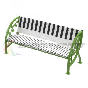 Купить Скамья уличная Клавиши с веточкой 2000*900*630 мм, каркас металл в Тихорецке 