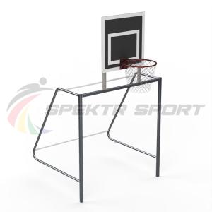 Купить Ворота мини-футбольные детские с баскетбольным щитом из фанеры и кольцом в Тихорецке 