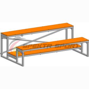 Купить Трибуна мобильная 2 ряда сиденья из фанеры в Тихорецке 