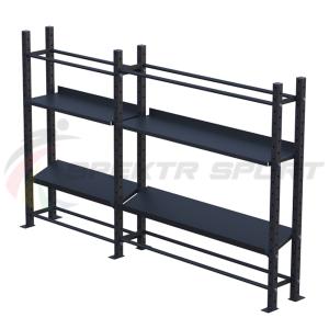 Купить Модульный стеллаж для гантелей, гирь и медболов 3180х430х1950 (2 секции) в Тихорецке 