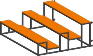 Купить Трибуна мобильная 3 ряда сиденья из фанеры на 15 мест в Тихорецке 