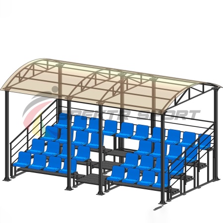 Купить Трибуна для зрителей 4 ряда на 34 места с навесом и перилами в Тихорецке 
